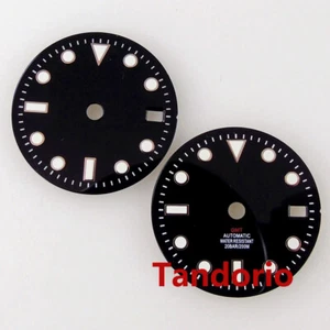 29 mm Bliger schwarzes Zifferblatt Zifferblatt passt NH34A NH34 GMT automatisches Uhrwerk Datum leuchtend - Bild 1 von 13