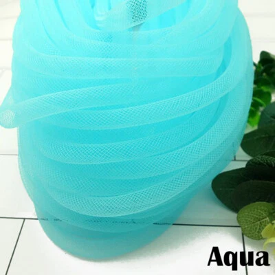 Mesh Tube Ribbon Tubing Hair Shoes Bag Costume DIY Craft Christmas 10mm - Image 1 of 4