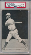 1907 DIETSCHE DETROIT TIGERS POSTCARDS CLAUD ROSSMAN PSA 2 GOOD