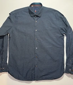 Visconti Black Long Sleeve Button Down Shirt, XL, Blue/Black - Picture 1 of 5