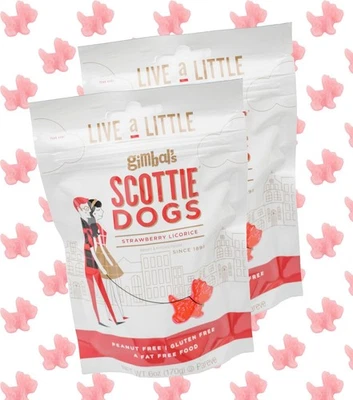 Cardán de regaliz sin gluten Scottie Dogs sabor fresa paquete de 2 FEB 2026 Foto 1 de 4