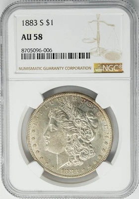 1883-S Morgan Silver Dollar $ AU58 NGC 950571-8 - Image 1 of 3