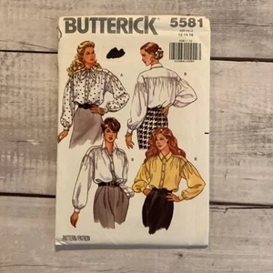 Camisa Butterick 5581 Patrón de Costura Ajuste Suelto Botón Frontal Misses Talla 12-16 SIN CORTAR - Imagen 1 de 5
