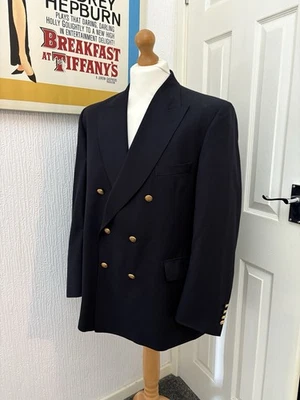 Chaqueta Blazer Deportiva AQUASCUTUM Azul Marino Dorado Botones Doble Pecho 44S Foto 1 de 4