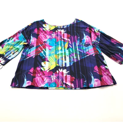 Blusa Pullover Artística Suave Surroundings Mignon Grande Manga Larga Audaz COMO NUEVA Foto 1 de 4