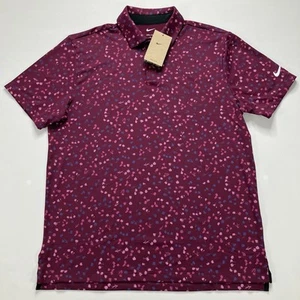 Nike Golf Tour Polo Shirt Men's Purple Burgundy Floral All Over Print FN3116-610 - Picture 1 of 11