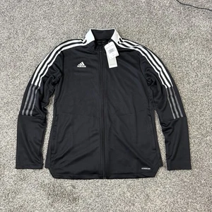 Adidas Mens Track Jacket Black Size L Aeroready Full Zip Up NWT - Picture 1 of 6