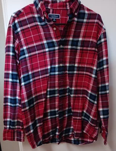Camicia uomo Club Room abbottonata media rossa a quadri flanella cotone manica lunga - Foto 1 di 6