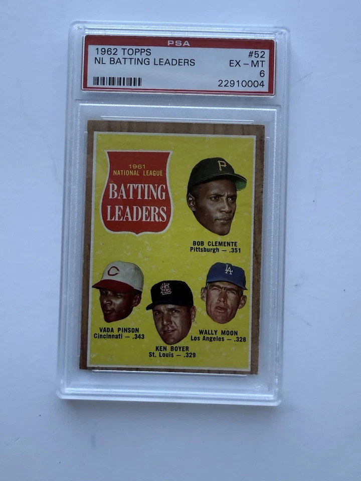 1962 Topps NL Batting Leaders PSA 6 EX-MT Clemente Foto 1 de 2