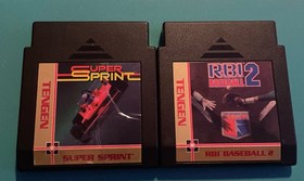 NES Game Lot RBI Baseball 2 And Super Sprint Cartridge Games Only