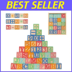 40 PCS Alphabet & Number Blocks - Educational Montessori Toy - Picture 1 of 11
