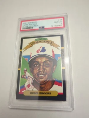 1987 Donruss Diamond Kings #17 Hubie Brooks PSA 8 - Image 1 of 2