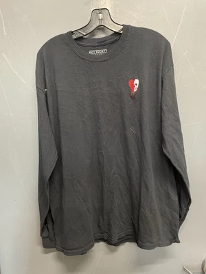 Camisa de manga larga Riot Society con emblema corazón calavera negra, blanca y roja talla XL Foto 1 de 4