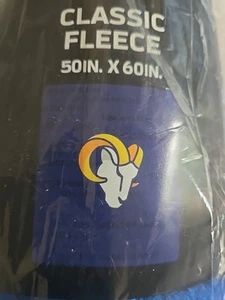 Nuova coperta NFL Los Angeles Rams 50x60 super morbida pile classico blu nero - Foto 1 di 4