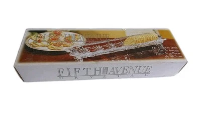 Fifth Avenue LTD Crystal Portico 12" Footed Glass Cracker Dish - Image 1 of 4