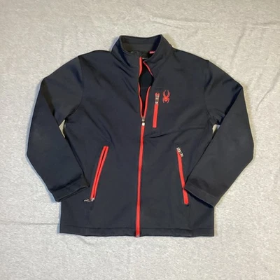 Spyder Boys XL Black Red Zip Up Jacket Fleece Lined Activewear Outerwear - Image 1 of 4