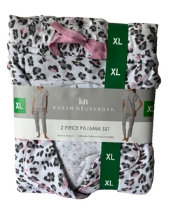 NWT KAREN NEUBURGER COTTON BLEND ANIMAL PRINT S/S 2PC PAJAMA SET SIZE XL - Picture 1 of 2