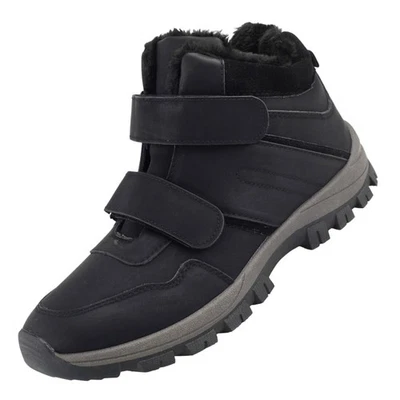 MARKENLOS Herren Winterstiefel Winterschuhe Boots Stiefel Stiefeletten Gefüttert Schwarz