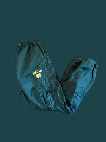 Notre Dame Fighting Irish VTG Green Wind Pants Track Pants XL Cover