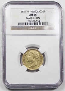 FRANCE 1811 W Napoléon 20 FRANCS GOLD Coin NGC AU55 KM695.10 Lille Mint AU+ - Picture 1 of 4