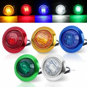 10-100X Round LED Side Marker Lights Clearance Lamp For Truck Trailer RV 12-24V - Picture 1 of 16