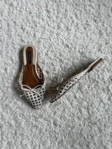 Margaux geflochtene Ballett Pantoletten weiß Leder Gr. 39,5 Slipper - Bild 1 von 6