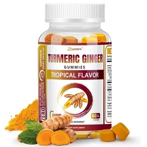 Zammex Turmeric Gummies Curcumin Strength with Bioperine Extract Black Pepper - Picture 1 of 6