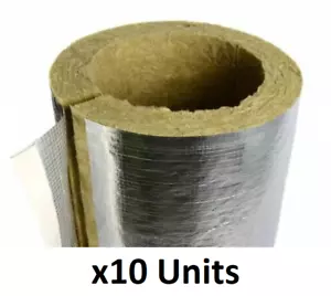 Rockwool Pipe Insulation 17 - 20 x 1000 mm Lengths x 10 Pack Foil Backed 225617 - Picture 1 of 24