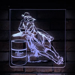 Horse Barrel Racing,LED Sign,Edgelit,Bar,Mancave,Led,Remote Control,Light - Picture 1 of 9
