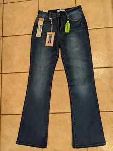 Wax Jeans Womens Jr Size 7 Dark Wash Mid. Rise Bootcut Denim Jeans - Picture 1 of 4