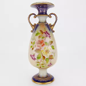 Antique Carlton Ware Vase Blush Ivory Hibiscus W & R Hand Painted 22cm - Picture 1 of 12