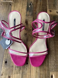 Zara Basic Magenta Clear See Through Heel Sandals Size 38 New - Picture 1 of 5