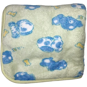 Honey Baby Green Blue Puppy Dog Baby Blanket Fleece Security Lovey htf - Picture 1 of 3