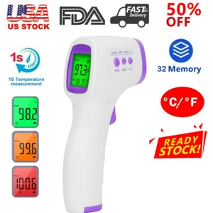 Non-Contact Infrared Digital Forehead Thermometer Baby Adult Temperature Gun FDA - Picture 1 of 11