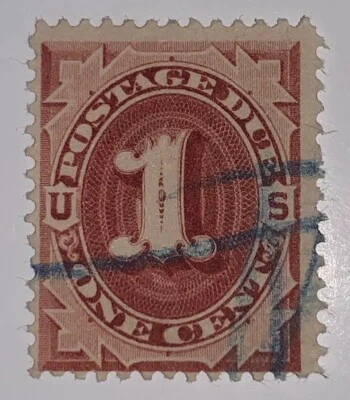 Travelstamps: 1891 US Stamps Scott #J22, 1cent Postage Due, Used, No Gum - Image 1 of 4