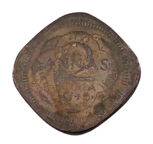 2 Annas - Crowned bust of King George VI left English legend around 1945 - Picture 1 of 2