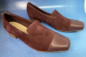 NEU Clark Collection Damen Burgunderrot Wildleder Halbschuhe Eckige Zehenpartie Slipper Schuhe 11W - Bild 1 von 9
