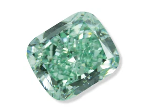 Green Diamond - 0.71ct Natural Loose Fancy Blue Green Color GIA SI1 Cushion - Picture 1 of 10