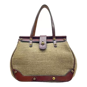 Bolso de Mano Vintage 40s 50 ETIENNE AIGNER Cuero Tweed Hecho a Mano RARO - Imagen 1 de 18