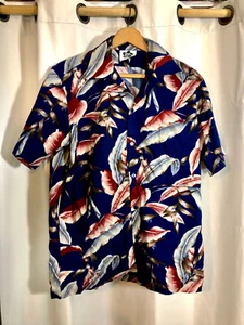 Hilo Hattie Herren Hawaiiblau Blumenmuster Shirt Medium - Bild 1 von 3