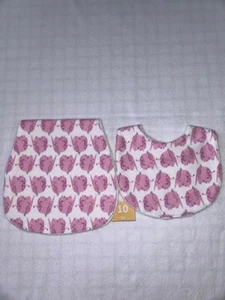 Handmade, baby bib and burp cloth set, cotton / terrycloth - Picture 1 of 3
