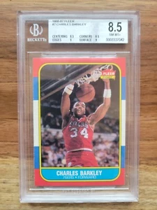 1986 Fleer Basketball #7 Charles Barkley Rookie Card RC BGS 8.5 NM-MT+ - Bild 1 von 3