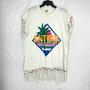 Traje de baño Sun Sea & Sand para mujer talla única cubre camiseta antigua flecos cuentas - Imagen 1 de 9