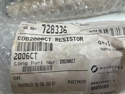 Magnetek EDB2006-CT Dynamic Braking Resistor 2006CT - Image 1 of 3