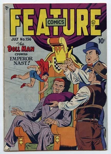 Feature Comics #136 VG 4.0 The Doll Man crowns Emperor Nast 10c Golden Age Comic - Picture 1 of 2