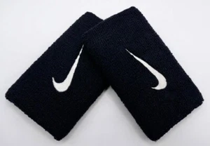 Nike Premier Doublewide Wristbands Black/Metallic Silver Rafa Nadal - Picture 1 of 4