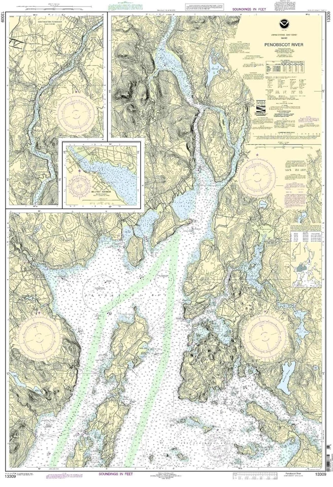 NOAA Penobscot River Belfast Harbor Chart 13309 29th Edition Marine Map - Image 1 of 1