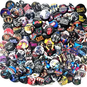 Musica anni 70 80 1,5" Pinback Pulsanti Classica Hard Rock Band Chitarra Retrò, 120 Pin - Foto 1 di 9