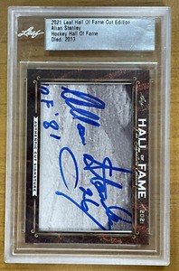 Leaf 2021 Hall Of Fame Cut Edition Allan Stanley Hockey Hall Of Fame signature