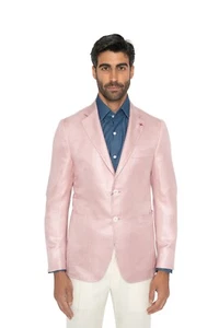 $5200 ISAIA NAPOLI "Shiny" Pink Blazer Sport Coat 100% Silk 38 US / 48 EU 8R - Picture 1 of 8